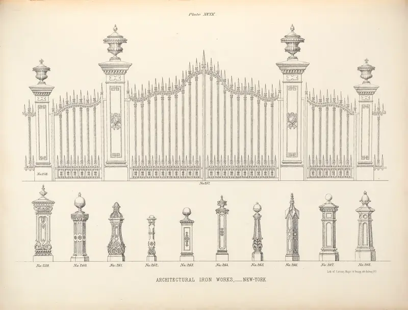 Neoclassical Gate & Fence Posts